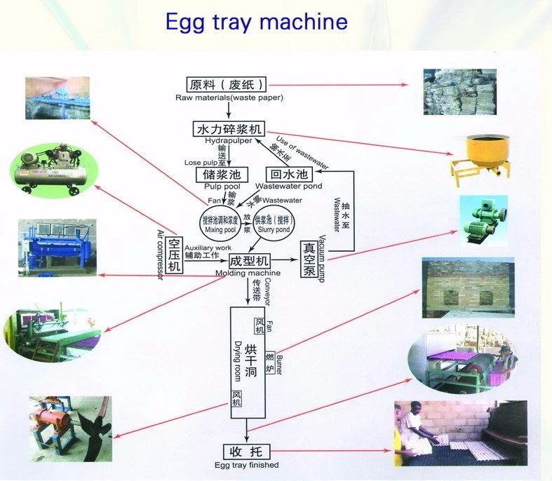 Egg Tray Pulp Production Line Rotary Pulp Forming Machine