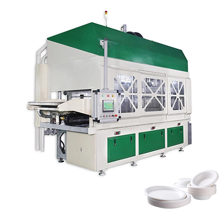 Disposable Biodegradable Paper Plate Sugarcane Bagasse Pulp Moulded Cup Tableware Making Machine Fully Automatic Production Line