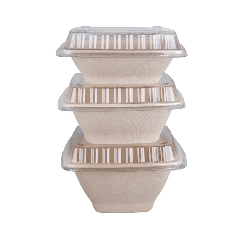 Disposable Tableware Sugarcane Bagasse Food Box 100% Compostable Pulp Tableware Biodegradable Cutlery Takeaway Food Containers