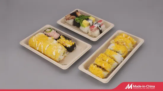 100% Eco Friendly Bento Lunch Box Disposable Biodegradable Clamshell Food Containers Sugarcane Bagasse Pulp Tableware